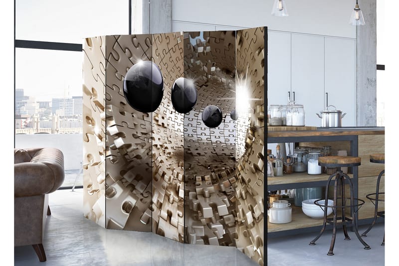 Rumdeler Golden Jigsaw 225x172 - Artgeist sp. z o. o. - Boligtilbehør - Rumdelere - Foldeskærm