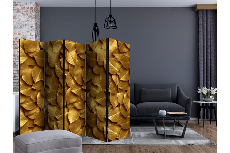 Rumdeler - Golden Leaves II 225x172 - Artgeist sp. z o. o. - Boligtilbehør - Rumdelere - Foldeskærm