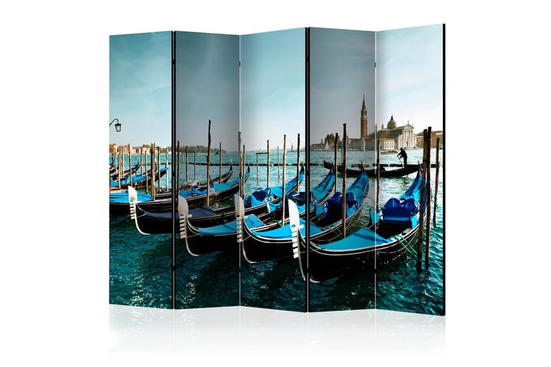 Rumdeler Gondolas on the Grand Canal, Venice II 225x172 cm - Artgeist sp. z o. o. - Boligtilbehør - Rumdelere - Foldeskærm