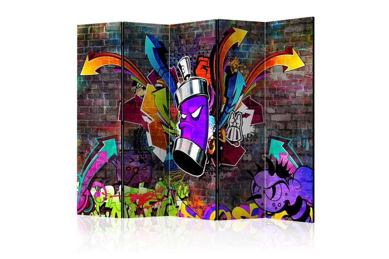 Rumdeler - Graffiti: Colourful attack II 225x172 - Artgeist sp. z o. o. - Foldeskærm - Rumdelere