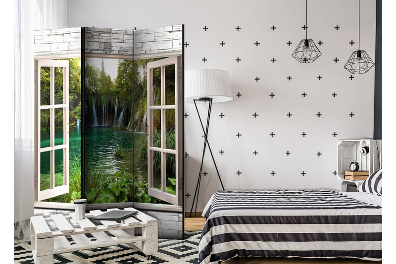 Rumdeler Green Treasure 135x172 - Artgeist sp. z o. o. - Boligtilbehør - Rumdelere - Foldeskærm