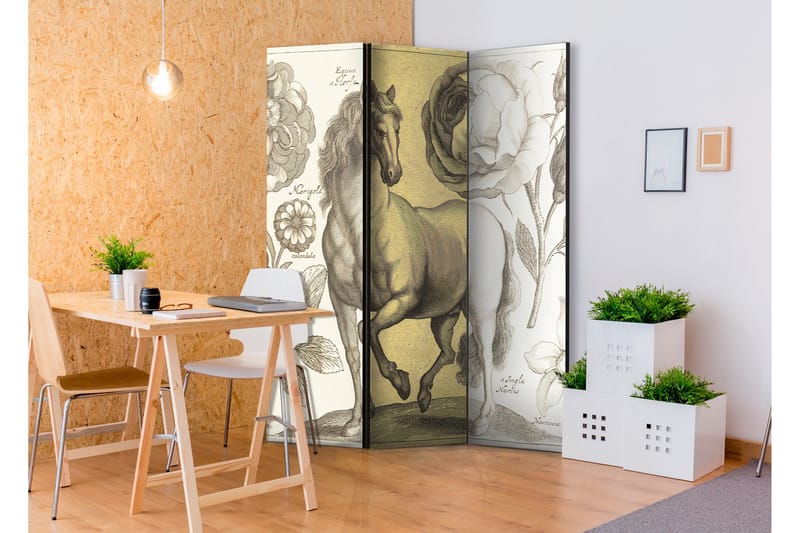 Rumdeler Horse 135x172 - Artgeist sp. z o. o. - Boligtilbehør - Rumdelere - Foldeskærm