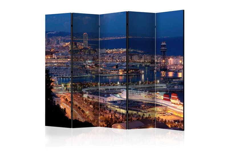 Rumdeler Illuminated Barcelona II 225x172 cm - Artgeist sp. z o. o. - Foldeskærm - Rumdelere