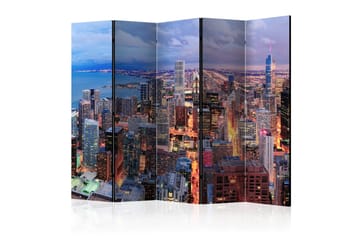 Rumdeler Illuminated Chicago II 225x172 cm - Artgeist sp. z o. o. - Boligtilbehør - Rumdelere - Foldeskærm