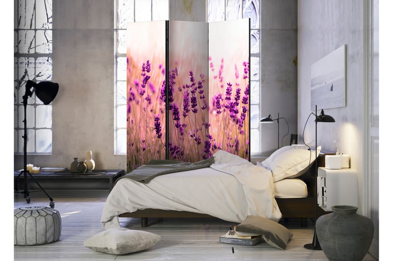Rumdeler Lavender In The Rain 135x172 - Artgeist sp. z o. o. - Boligtilbehør - Rumdelere - Foldeskærm