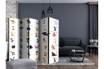 Rumdeler Learning by Playing Animals II 225x172 cm - Artgeist sp. z o. o. - Boligtilbehør - Rumdelere - Foldeskærm