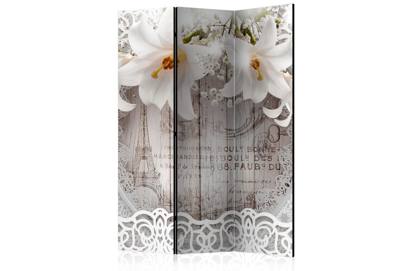 Rumdeler Lilies and Quilted Background 135x172 cm - Artgeist sp. z o. o. - Foldeskærm - Rumdelere
