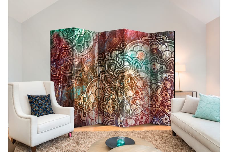 Rumdeler Mandala: Copper Garden II 225x172 cm - Artgeist sp. z o. o. - Foldeskærm - Rumdelere