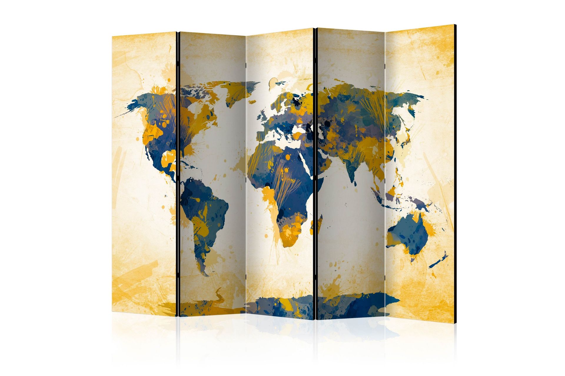 Rumdeler - Map of the World - Sun and sky II 225x172 - Artgeist sp. z o. o. - Boligtilbehør - Rumdelere - Foldeskærm