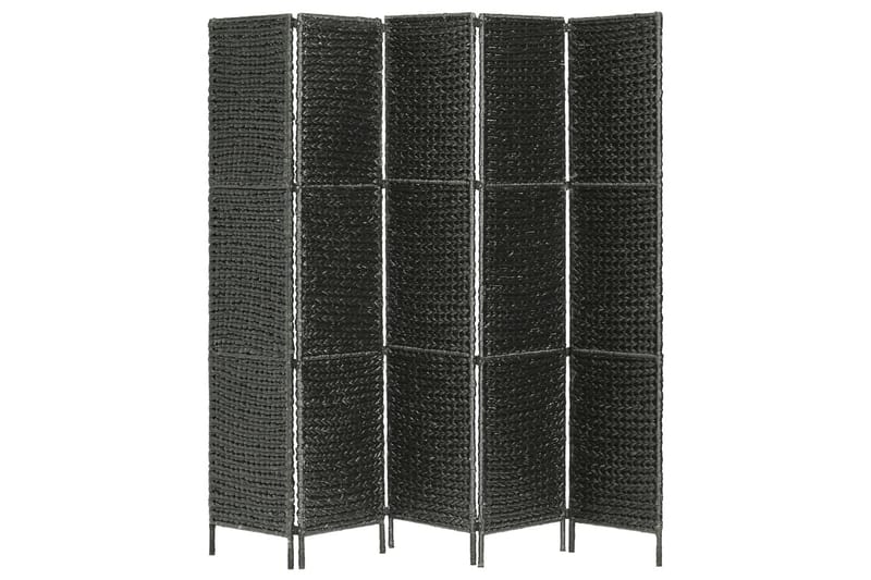 Rumdeler Med 5 Paneler 193 X 160 Cm Vandhyacint Sort - Sort - Boligtilbehør - Rumdelere - Skærmvæg