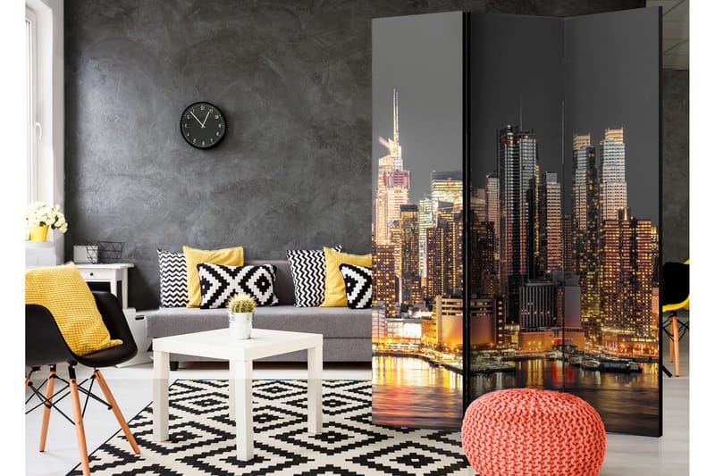 Rumdeler New York At Twilight 135x172 - Artgeist sp. z o. o. - Boligtilbehør - Rumdelere - Foldeskærm