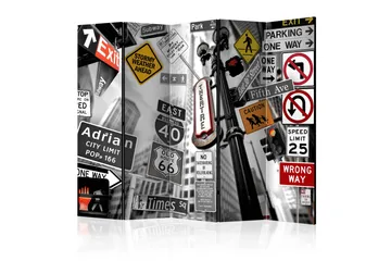 Rumdeler New York Signs II 225x172 cm - Artgeist sp. z o. o. - Boligtilbehør - Rumdelere - Foldeskærm