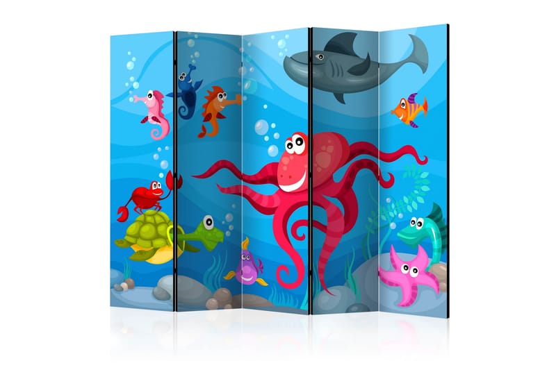 Rumdeler - Octopus and shark II 225x172 - Artgeist sp. z o. o. - Boligtilbehør - Rumdelere - Foldeskærm