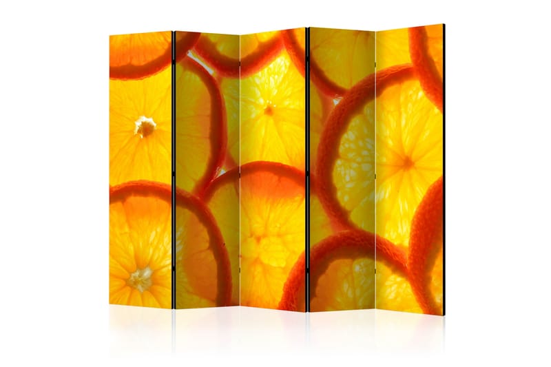 Rumdeler Orange Slices II 225x172 cm - Artgeist sp. z o. o. - Foldeskærm - Rumdelere