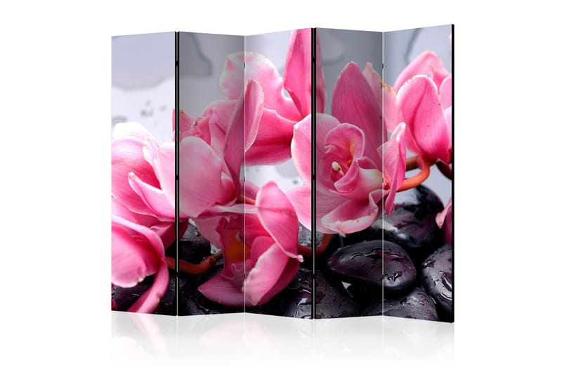 Rumdeler - Orchid flowers with zen stones II 225x172, Artgeist sp. z o. o.