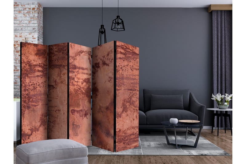 Rumdeler Red Metal Sheet II 225x172 cm - Artgeist sp. z o. o. - Boligtilbehør - Rumdelere - Foldeskærm
