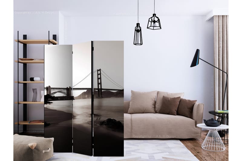 Rumdeler - San Francisco: Golden Gate Bridge 135x172 - Artgeist sp. z o. o. - Boligtilbehør - Rumdelere - Foldeskærm