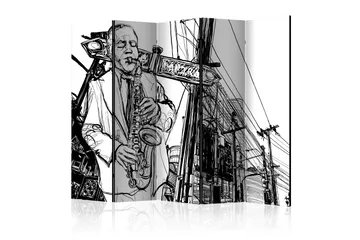 Rumdeler - Saxophone recital on Broadway II 225x172 - Artgeist sp. z o. o. - Boligtilbehør - Rumdelere - Foldeskærm