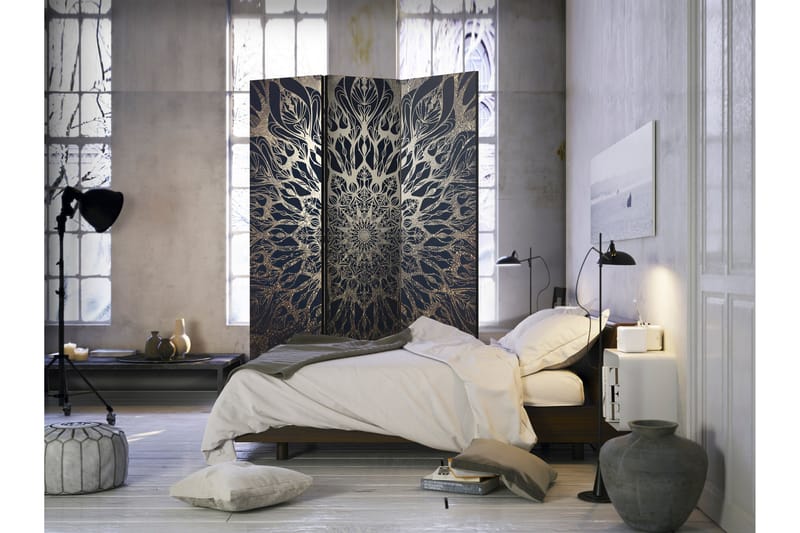 Rumdeler Spider Web Brown 135x172 - Artgeist sp. z o. o. - Boligtilbehør - Rumdelere - Foldeskærm