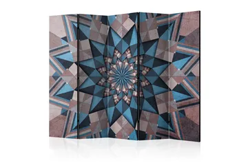 Rumdeler - Star Mandala (Brown and Blue) II 225x172 - Artgeist sp. z o. o. - Boligtilbehør - Rumdelere - Foldeskærm