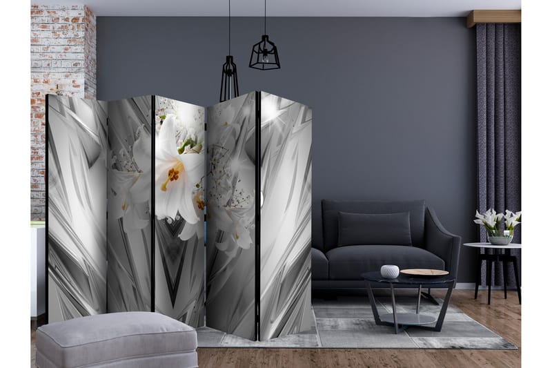 Rumdeler - Steel Lilies II 225x172 - Artgeist sp. z o. o. - Boligtilbehør - Rumdelere - Foldeskærm