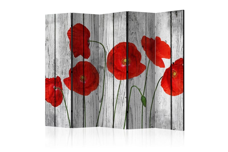 Rumdeler - Tale of Red Poppies II 225x172 - Artgeist sp. z o. o. - Boligtilbehør - Rumdelere - Foldeskærm