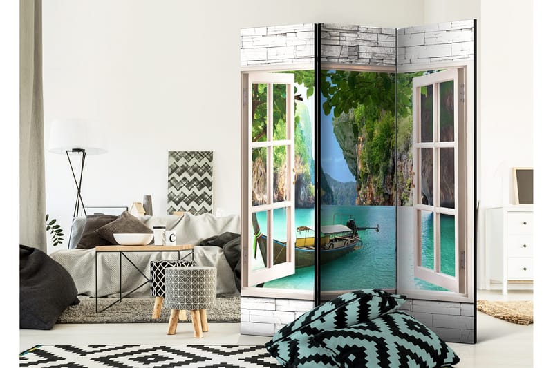 Rumdeler Thai Paradise 135x172 - Artgeist sp. z o. o. - Boligtilbehør - Rumdelere - Foldeskærm