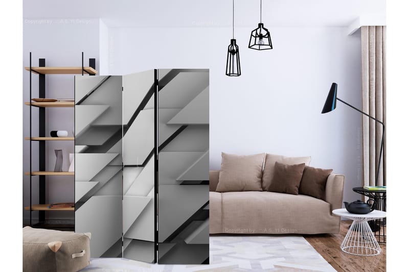 Rumdeler - The Edge of Gray 135x172 - Artgeist sp. z o. o. - Boligtilbehør - Rumdelere - Foldeskærm