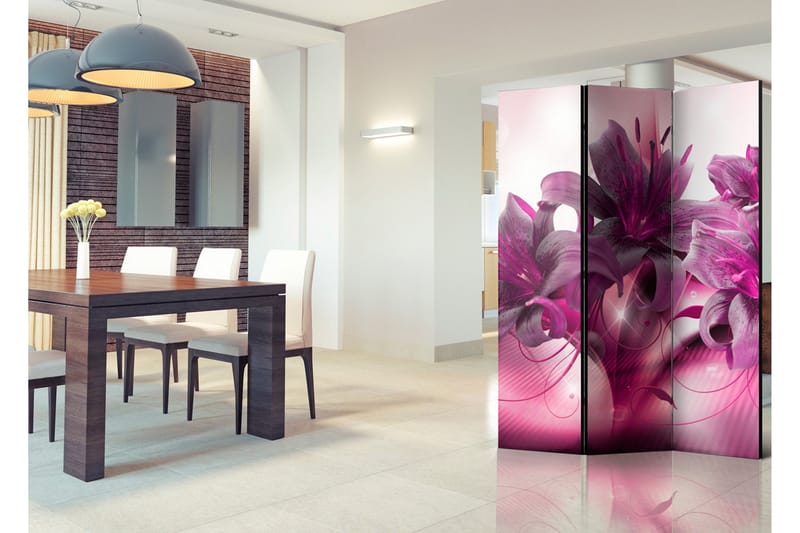 Rumdeler The Purple Flame 135x172 - Artgeist sp. z o. o. - Boligtilbehør - Rumdelere - Foldeskærm