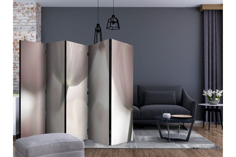 Rumdeler Tulips Fine Art - Black and White II 225x172 cm - Artgeist sp. z o. o. - Boligtilbehør - Rumdelere - Foldeskærm