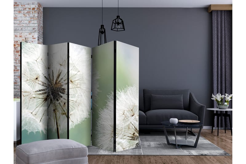 Rumdeler - Two dandelions II 225x172 - Artgeist sp. z o. o. - Boligtilbehør - Rumdelere - Foldeskærm
