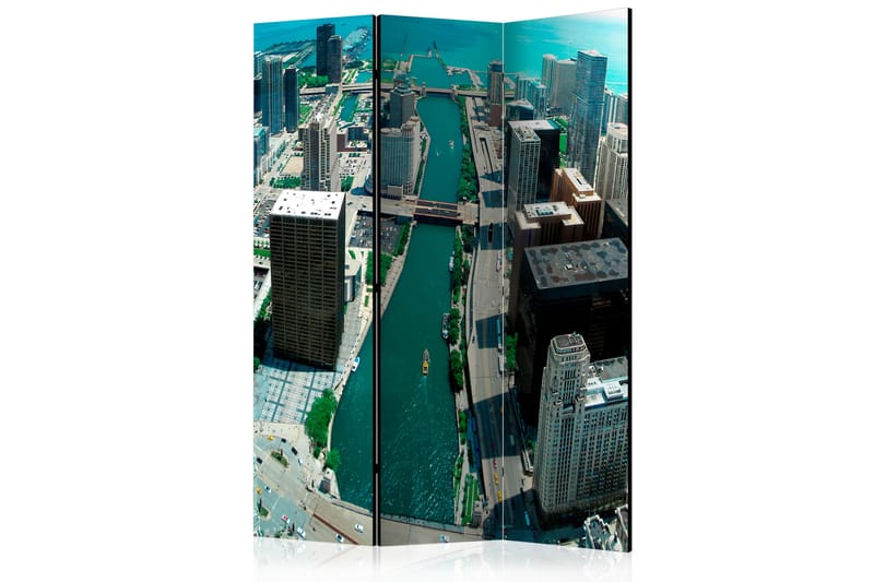 Rumdeler - Urban architecture of Chicago 135x172 - Artgeist sp. z o. o. - Boligtilbehør - Rumdelere - Foldeskærm