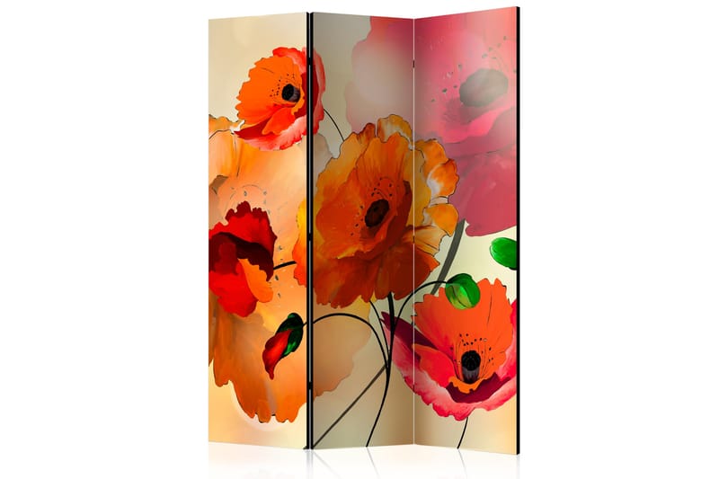 Rumdeler Velvet Poppies 135x172 - Artgeist sp. z o. o. - Foldeskærm - Rumdelere