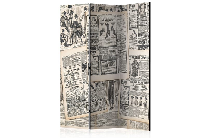 Rumdeler Vintage Newspapers 135x172 - Artgeist sp. z o. o. - Foldeskærm - Rumdelere