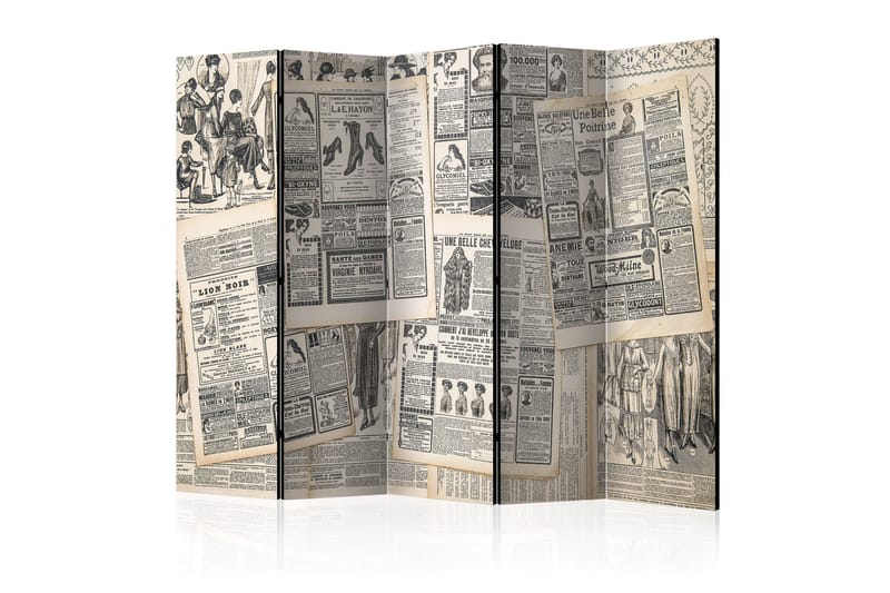 Rumdeler Vintage Newspapers 225x172 - Artgeist sp. z o. o. - Boligtilbehør - Rumdelere - Foldeskærm