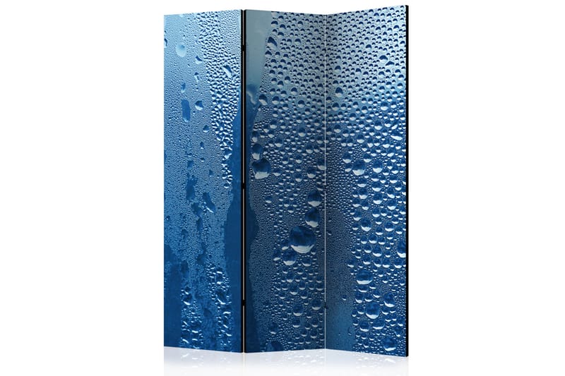 Rumdeler - Water drops on blue glass 135x172 - Artgeist sp. z o. o. - Boligtilbehør - Rumdelere - Foldeskærm