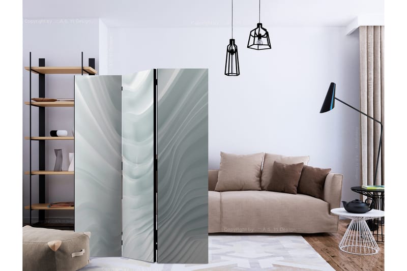 Rumdeler - Waving White 135x172 - Artgeist sp. z o. o. - Boligtilbehør - Rumdelere - Foldeskærm