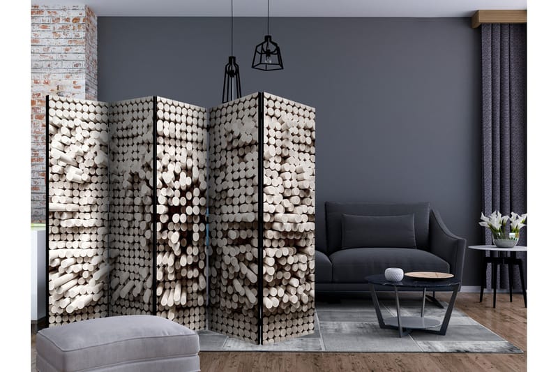 Rumdeler - White Fortress II 225x172 - Artgeist sp. z o. o. - Boligtilbehør - Rumdelere - Foldeskærm