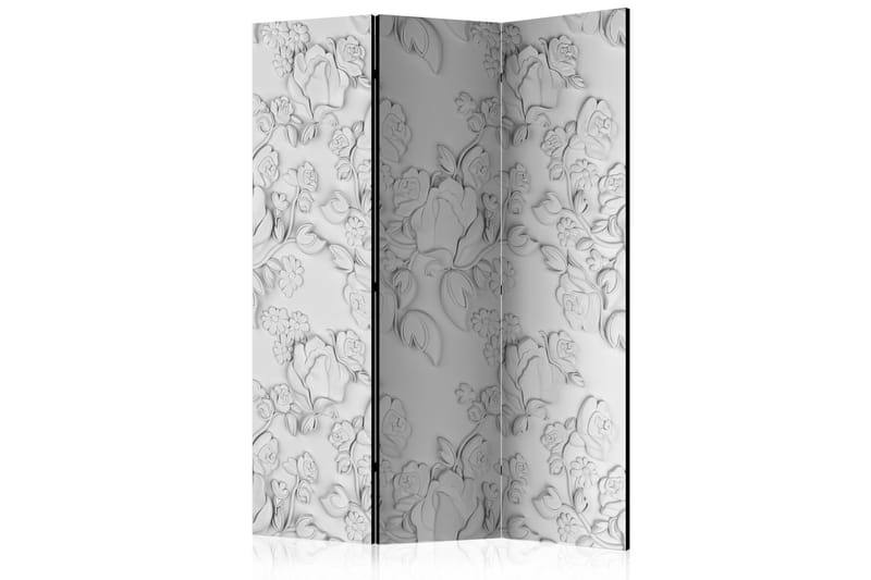 Rumdeler - White ornament: roses 135x172, Artgeist sp. z o. o.