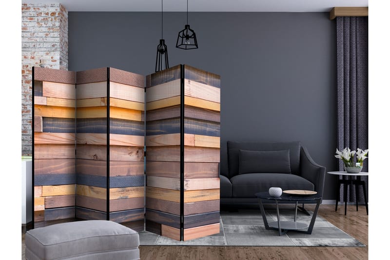 Rumdeler - Wooden Castle II 225x172 - Artgeist sp. z o. o. - Boligtilbehør - Rumdelere - Foldeskærm