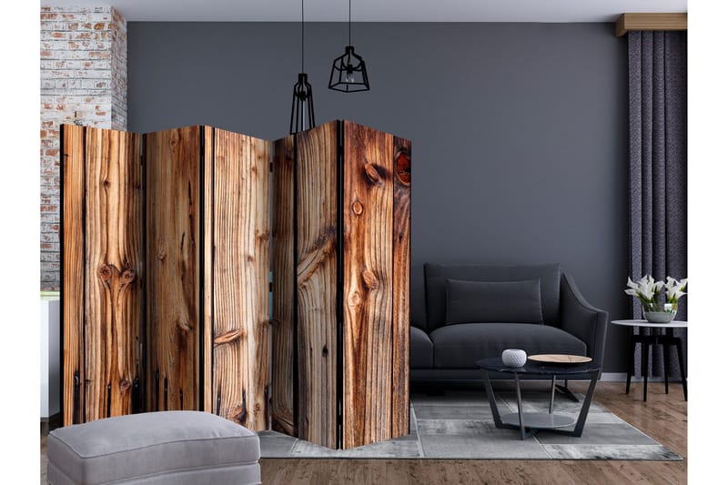 Rumdeler - Wooden Chamber II 225x172 - Artgeist sp. z o. o. - Boligtilbehør - Rumdelere - Foldeskærm