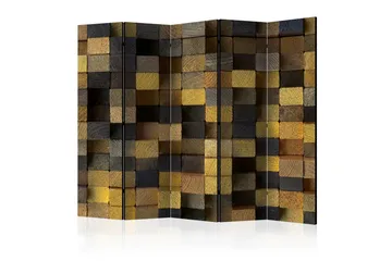 Rumdeler - Wooden cubes II 225x172 - Artgeist sp. z o. o. - Boligtilbehør - Rumdelere - Foldeskærm