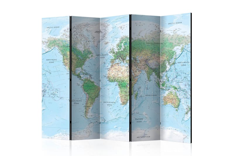 Rumdeler World Map 225x172 - Artgeist sp. z o. o. - Boligtilbehør - Rumdelere - Foldeskærm