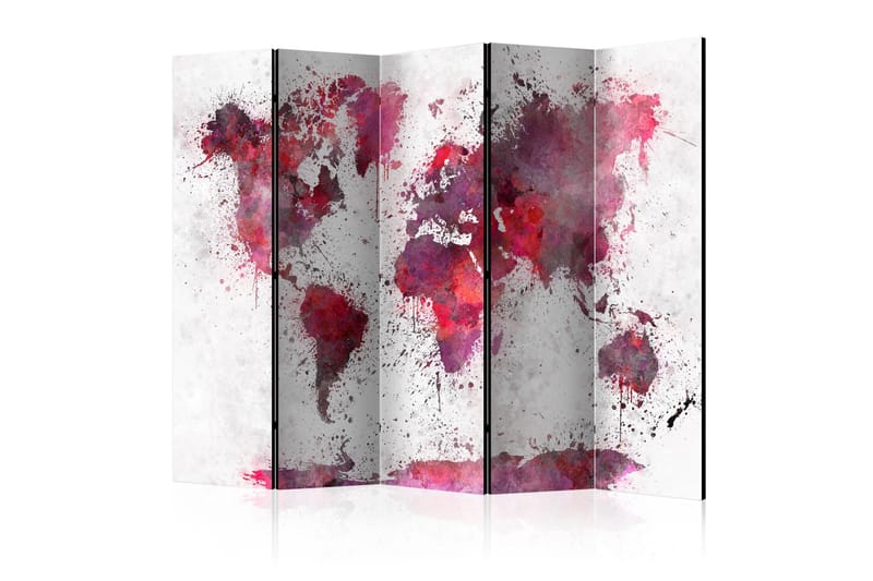 Rumdeler - World Map: Red Watercolors II 225x172, Artgeist sp. z o. o.