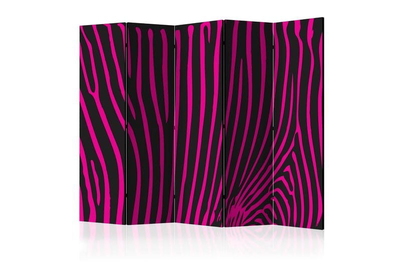 Rumdeler Zebra Pattern Violet II 225x172 cm - Artgeist sp. z o. o. - Foldeskærm - Rumdelere