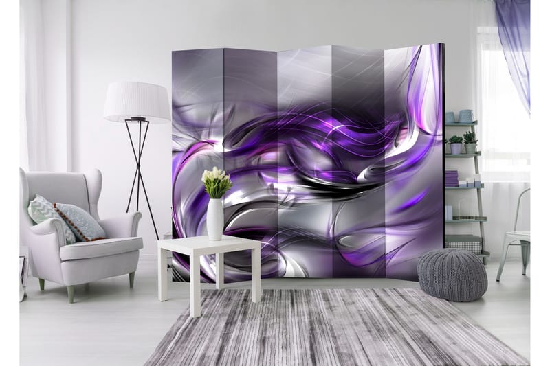 Rumdeler Purple Swirls 225x172 - Artgeist sp. z o. o. - Boligtilbehør - Rumdelere - Foldeskærm