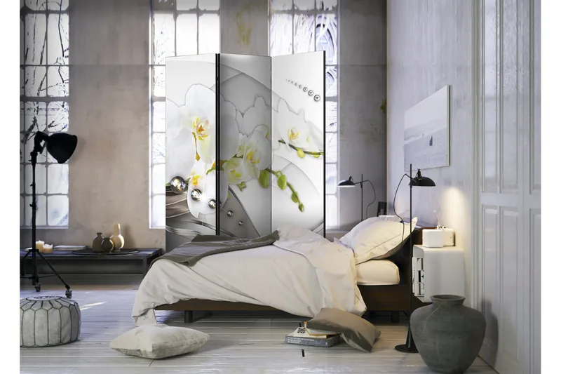 Rumdeler Pearl Dance Of Orchids 135x172 - Artgeist sp. z o. o. - Boligtilbehør - Rumdelere - Foldeskærm