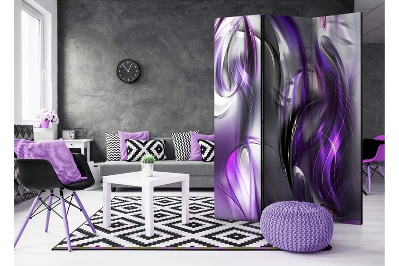 Rumdeler Purple Swirls 135x172 - Artgeist sp. z o. o. - Foldeskærm - Rumdelere