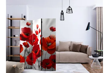 Rumdeler Poppies in the Moonlight 135x172 cm - Artgeist sp. z o. o. - Boligtilbehør - Rumdelere - Foldeskærm