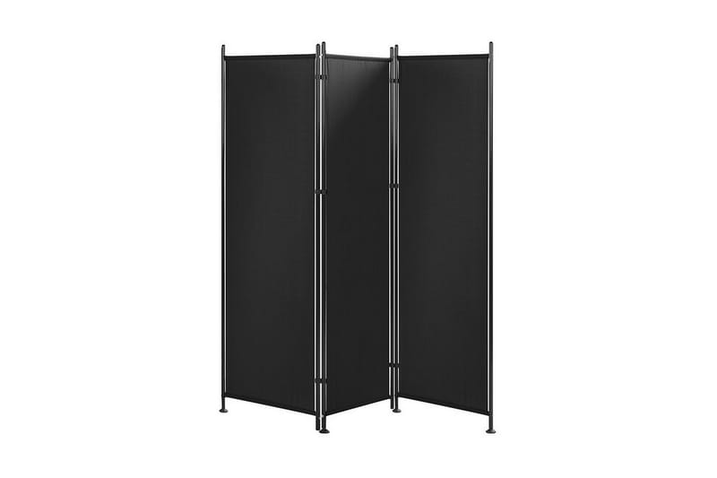 Skærmvæg 3 paneler 160 x 170 cm Sort NARNI - Sort - Boligtilbehør - Rumdelere - Skærmvæg